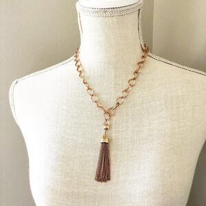 Baublebar Rose Gold Chain Tassel Necklace